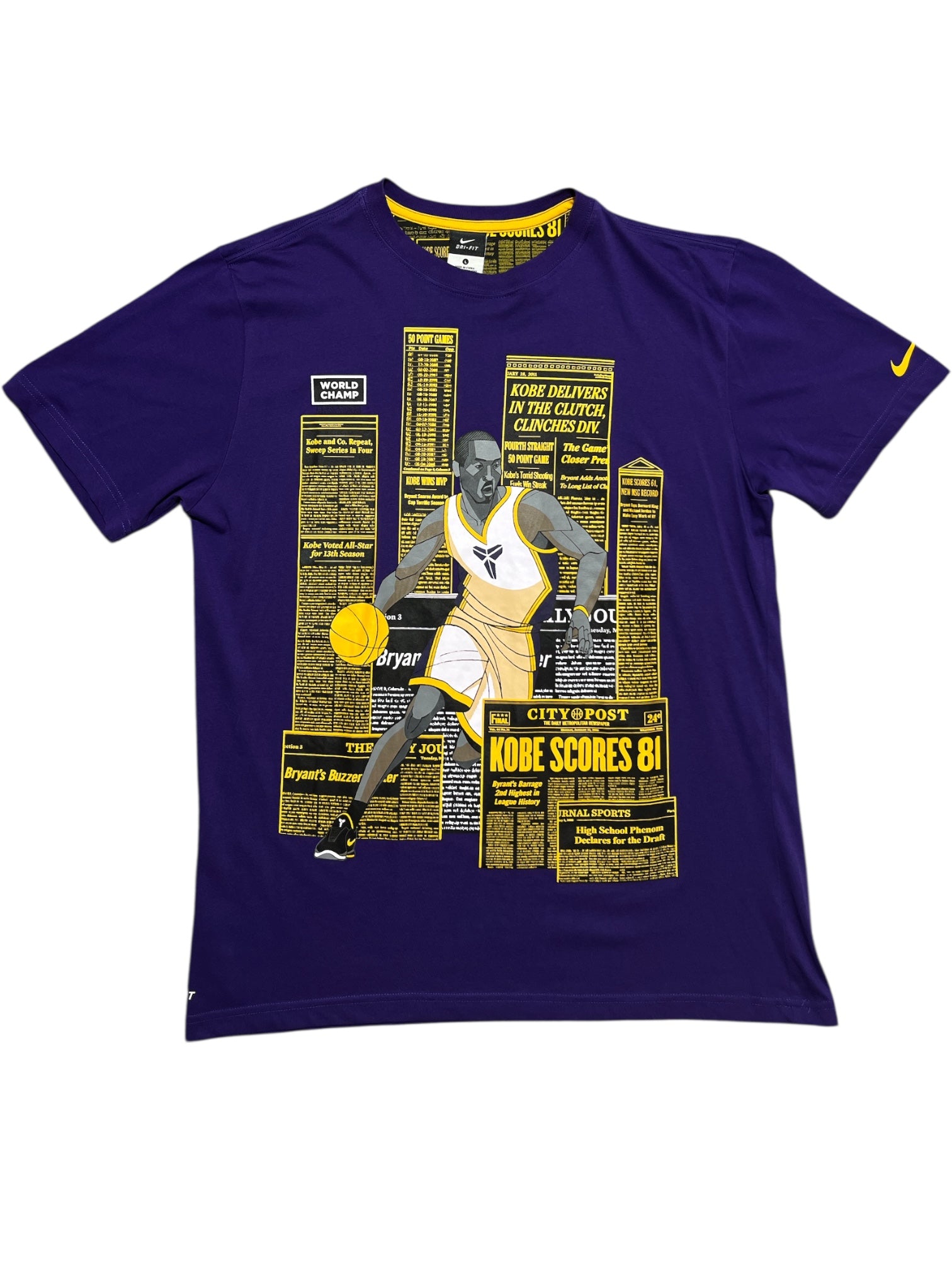 Los Angeles Lakers 2017 Tee Shirt Kobe Memorial (L)